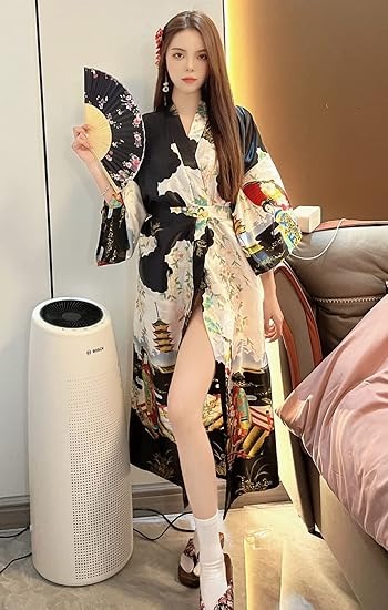 着物風サテンローブセット